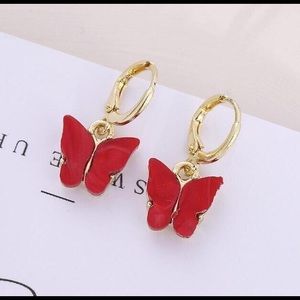 Red Butterfly Earrings
